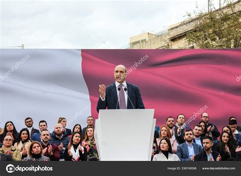 Robert Abela Gives Speech People Cospicua First Time Prime Minister – Stock Editorial Photo ...