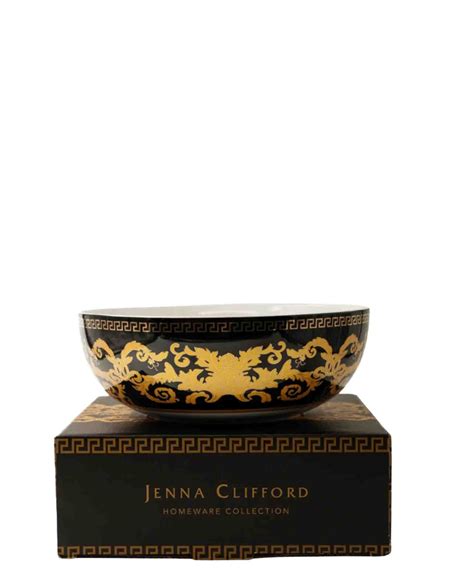 Jenna Clifford Grandeur Salad Bowl Black And Gold The Culinarium