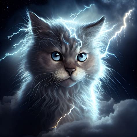 Lightning Cosmic Cat AI Art 3 Incredibly Stunning Poster, Striking Neon ...