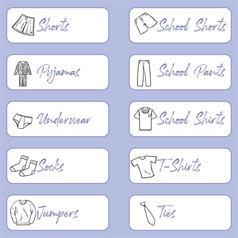 Free Printable Clothing Drawer Labels - Printable Word Searches