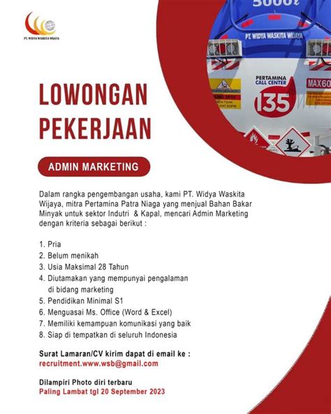 Lowongan Kerja Admin Marketing Di Pt Widya Waskita Wijaya Indonesia