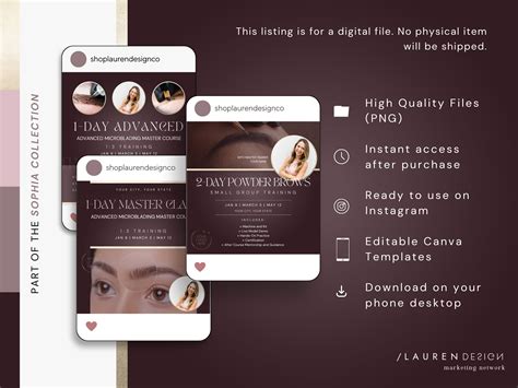 Pmu Course Flyer Template Gold Instagram Posts Permanent Makeup Course