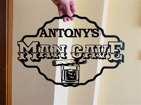 Personalized Man Cave Metal Sign Custom Name Sign Laser Cut Etsy