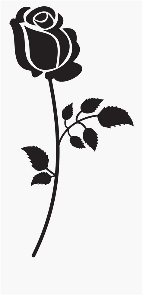 Download High Quality rose clipart black and white stem Transparent PNG ...