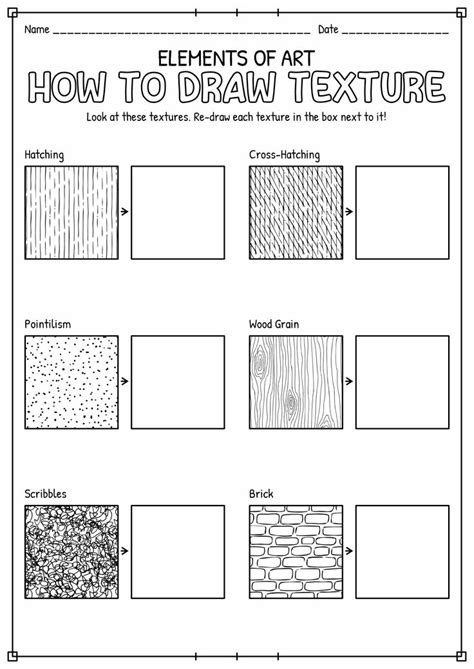 Art Texture Worksheet Worksheeto Art Education Lessons