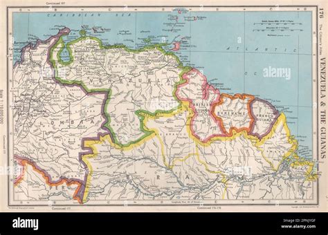 VENEZUELA & THE GUIANAS. British French Dutch Suriname. BARTHOLOMEW ...