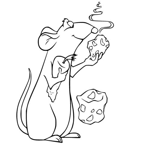 Remy With Tasty Cheese Coloring Page Free Printable Coloring Pages