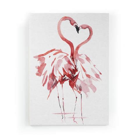 Lienzo 60x40 Impresión Amor Flamenco Flamingo Love Maisons Du Monde