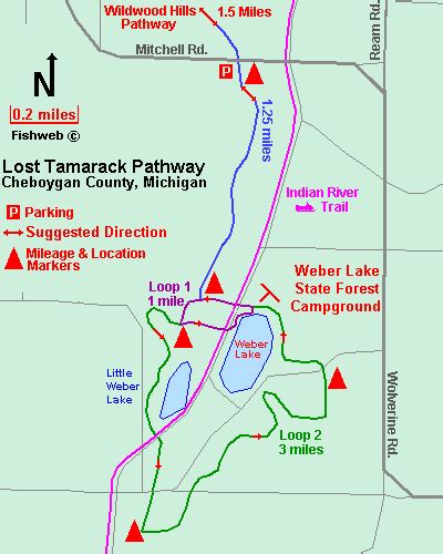 Lost Tamarack Pathway Map Cheboygan County Michigan Interactive™