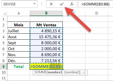 La Fonction Somme Formation Excel