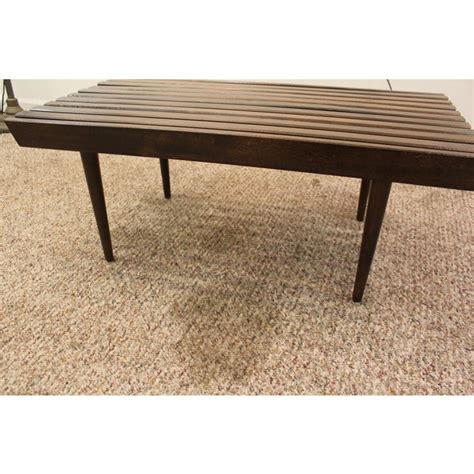 Mid Century Danish Modern Walnut Slat Benchcoffee Table Chairish