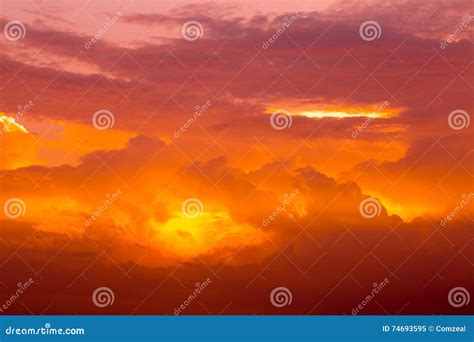 Twilight Sky Fiery Orange Sunset Stock Image Image Of Orange Dawn