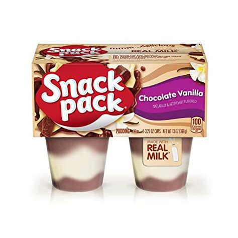 Snack Pack Chocolate Vanilla Pudding Cups, 4 Count, 12 Pack - RED ...