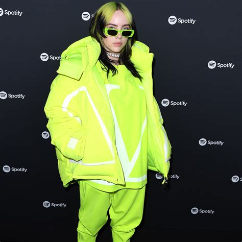 Big Four Winner Billie Eilish Wears Neon Custom Gucci To 2020 Grammys