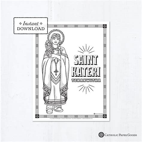 Catholic Coloring Page Saint Kateri Tekakwitha Catholic Saints