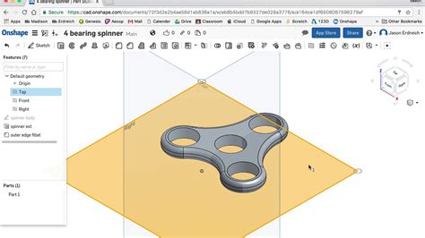 Modeling A Basic Fidget Spinner In Onshape Cad Youtube