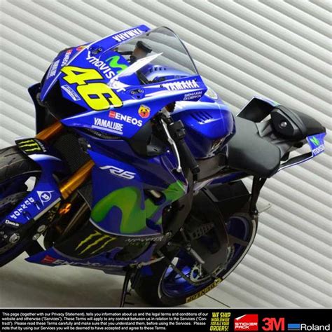 Multicolor Yamaha R Model Movistar Design Full Body Wrap Decal