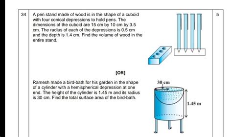 A Pen Stand Made Of Wood Is In The Shape Of A Cuboid With Four Conical