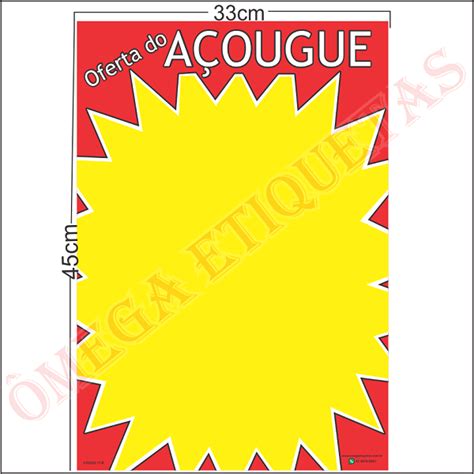 Cartaz de Oferta do Açougue Tam 33cmx45cm Pacote 100 folhas