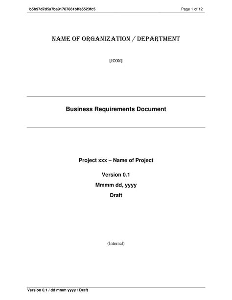 Free Printable Business Requirements Document Brd Templates Pdf Word