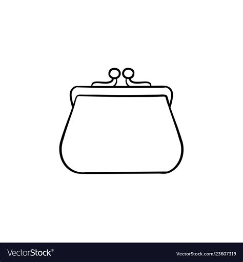 Purse Hand Drawn Outline Doodle Icon Royalty Free Vector