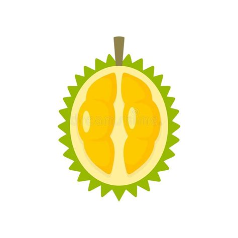 Mitad Del Icono De La Fruta Del Durian Estilo Plano Ilustraci N Del