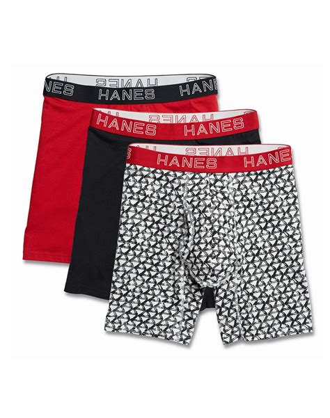 Hanes Ultimate Mens Comfort Flex Fit Cotton Modal Boxer Briefs 3 Pack