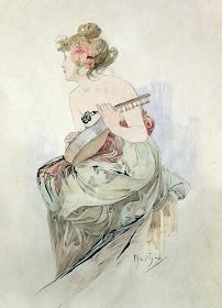 Aquarelle Originale By Alphonse Mucha From The Frontispiece Of Le Pater