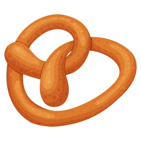 Ilustração vetorial realista de um delicioso pretzel em um fundo branco