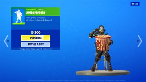 New Jumbo Popcorn Emote Is Hilarious Fortnite Item Shop Youtube