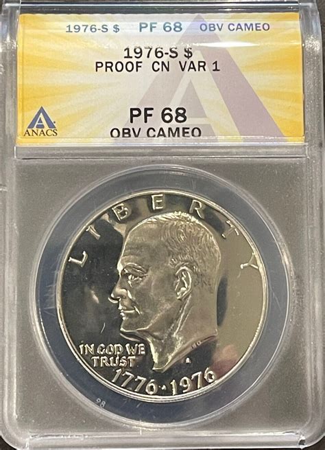 S Type Ike Eisenhower Dollar Proof Anacs Pf Cameo Free