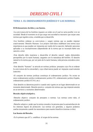 Apuntes Introducci N Al Derecho Civil Y Derecho De La Persona Tema