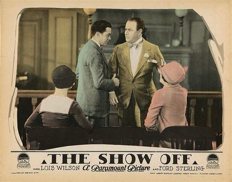 Lobby Card From The Film The Show Off Lobby Cards Paramount Pictures