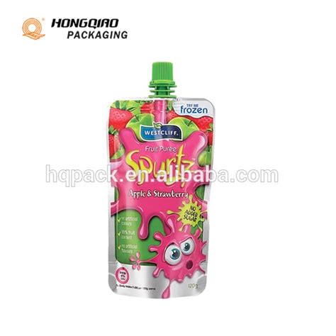 Custom Reusable Plastic Fruit Juice Packaging Doypack Pouch With Spout