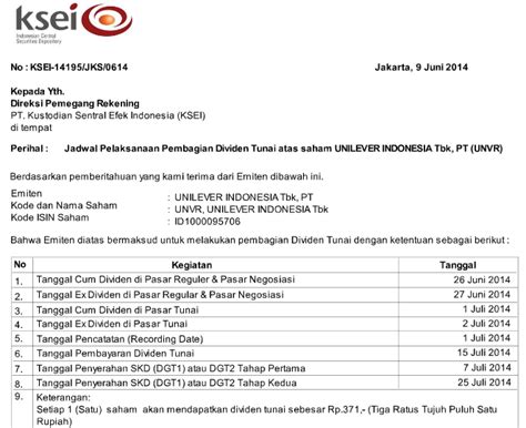 Detail Contoh Surat Pembagian Dividen Koleksi Nomer