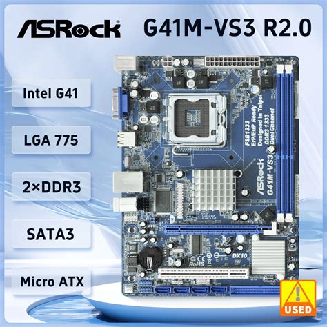 ASROCK Placa Base G41M VS3 R2 0 LGA 775 Intel G41 2xDDR3 1333 OC 8GB