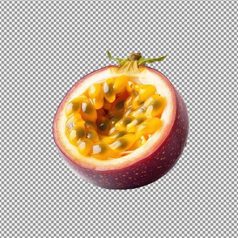 Premium Psd Half Fresh Ripe Passion Fruit Isolated On White Background