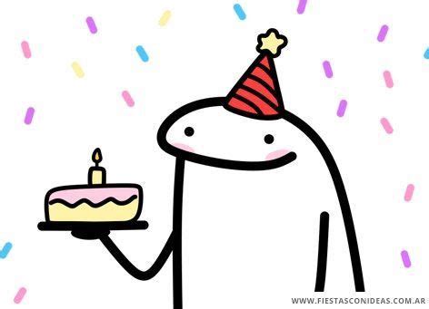 A Cartoon Character Holding A Cake With A Candle On It