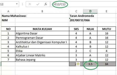 Cara Menghitung Ipk Dengan Rumus Excel Mahasiswa Wajib Tahu Tekno Play Halaman 2