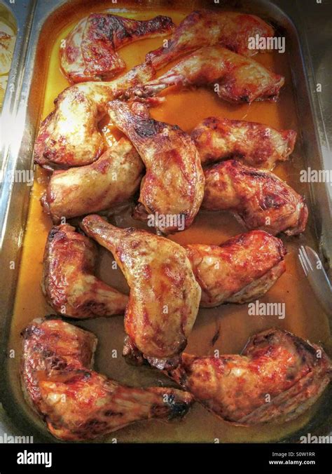 Roasted Chicken Legs Stock Photo Alamy