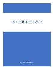 Sales Project Phase Docx Sales Project Phase Dr Yasser Tawfik