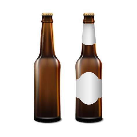 Premium Vector Realistic Front View Beer Bottle Mockup Template