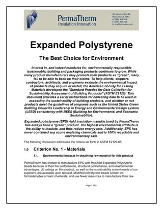 PermaTherm Green Expanded Polystyrene PDF