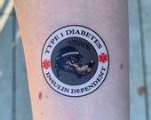 Type Diabetes Insulin Dependent Medical Alert Temporary Etsy