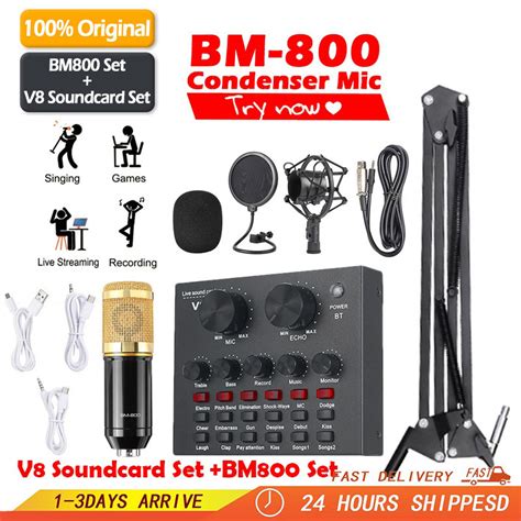 Jual Soundcard V Paket Kumplit Mic Condenser Bm Stand