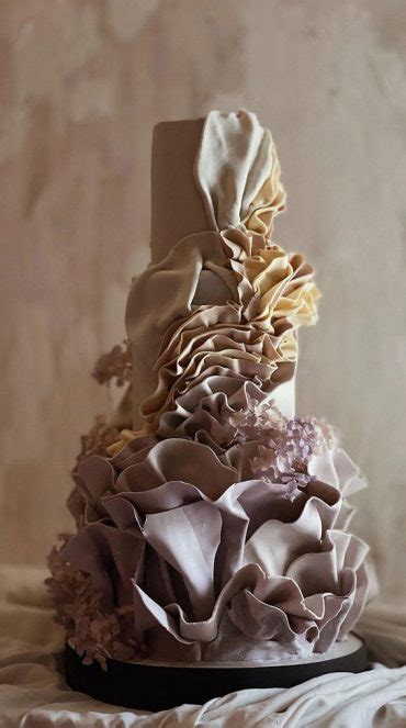 Artistic Masterpiece Wedding Cakes Ruffles Gently Crafted Cake