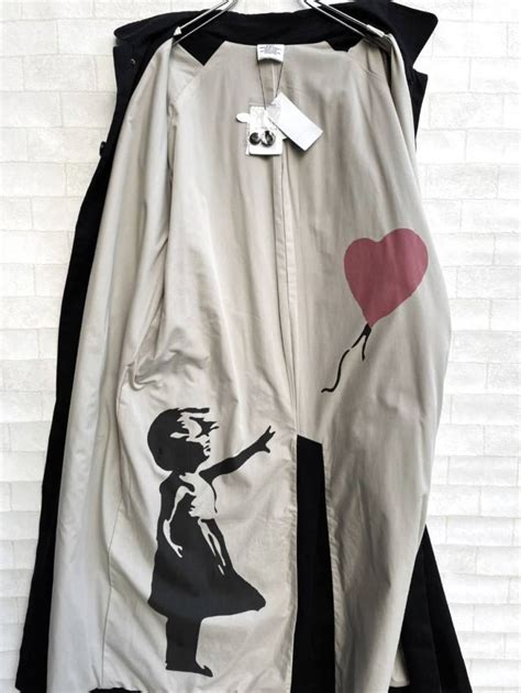 タグ付き レア 限定 Banksy バンクシー 名作 Girl With Balloon オーバーサイズ トレンチ ステンカラー コート