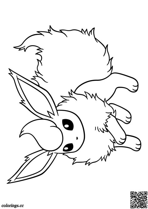 Pokemon Flareon Coloring Pages Sketch Coloring Page