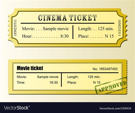 Cinema movie tickets Royalty Free Vector Image