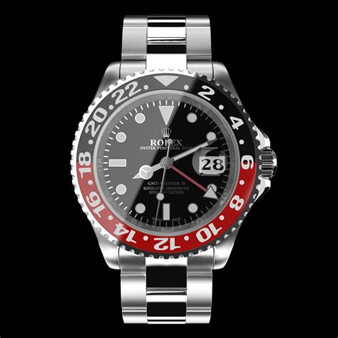 3d rolex gmt-master ii red model